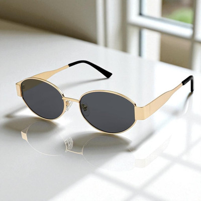 indob Oval Sunglasses(For Men & Women, Black)