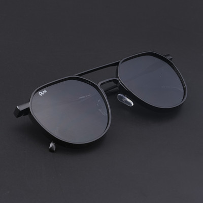 Gynk Over-sized, Round Sunglasses(For Men & Women, Black)