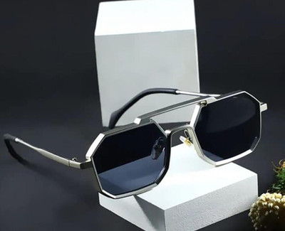 Capitalpoint Retro Square, Over-sized, Clubmaster Sunglasses(For Men & Women, Black)