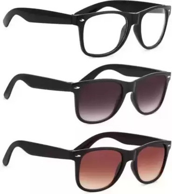 David Martin Wayfarer Sunglasses(For Men, Black, Brown, Clear)