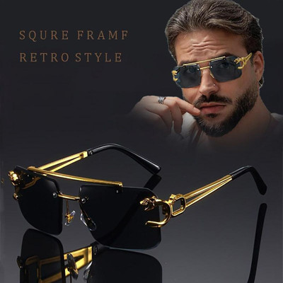 DKERAOD Rectangular, Retro Square Sunglasses(For Men & Women, Black)