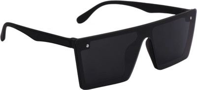 Fash Oval, Wayfarer, Rectangular, Aviator, Spectacle , Over-sized Sunglasses(For Men, Black)