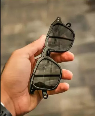 Retro Square Sunglasses(For Men & Women, Black)