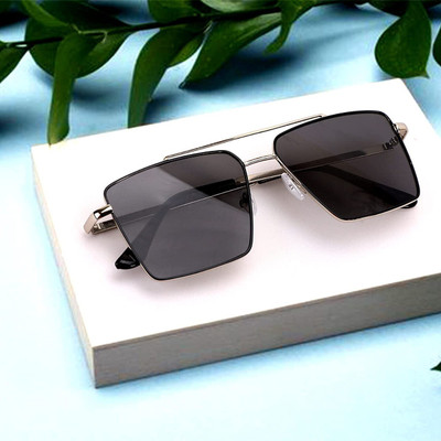 DKERAOD Rectangular, Retro Square, Spectacle  Sunglasses(For Men & Women, Grey)