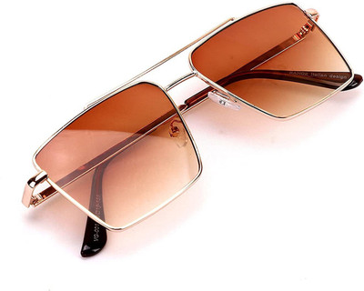 TheWhoop Aviator, Rectangular Sunglasses(For Men & Women, Brown)