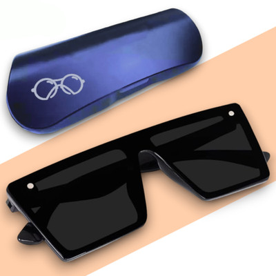 Dcmr Sports, Rectangular, Spectacle , Wayfarer, Retro Square Sunglasses(For Men & Women, Black)