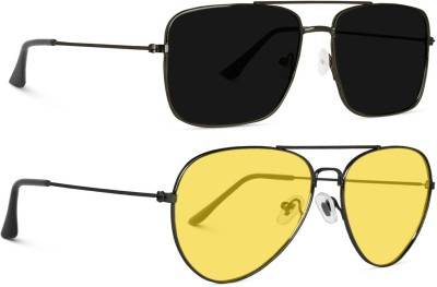 Reyda Aviator Sunglasses(For Men, Yellow)