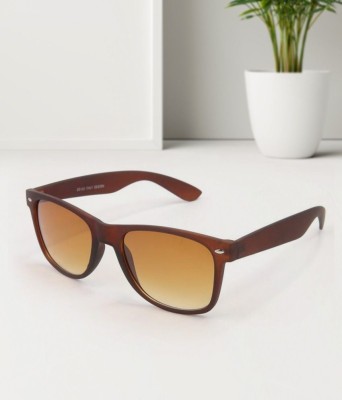 Sunnies Retro Square Sunglasses(For Men & Women, Brown)