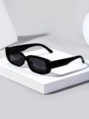 Zienz Rectangular Sunglasses(For Men & Women, Black)