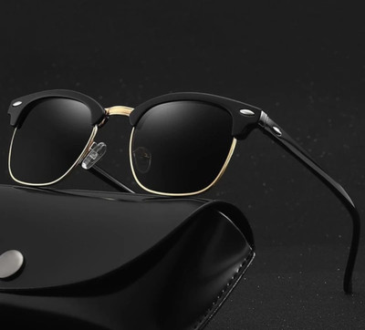 peter india Round Sunglasses(For Boys & Girls, Black)