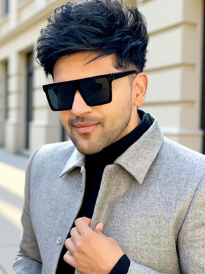 MegaValue Retro Square Sunglasses(For Men, Black)