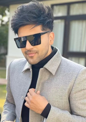 Retro Square Sunglasses(For Men, Black)