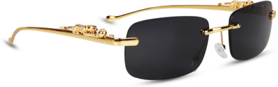 ShopMore Rectangular Sunglasses(For Men, Black)