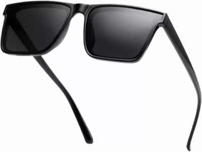 Dcmr Rectangular Sunglasses(For Boys & Girls, Black)