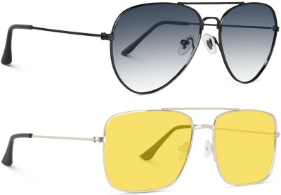 94mehj Rectangular Sunglasses(For Men & Women, Yellow)