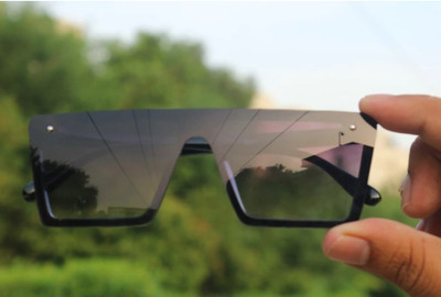 Retro Square Sunglasses(For Men, Black)