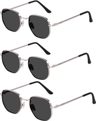 Supreno Rectangular Sunglasses(For Men, Black)