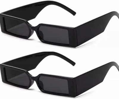 Dyana Core Rectangular Sunglasses(For Men & Women, Black)