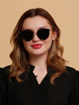 Sunnies Round Sunglasses(For Women, Silver)