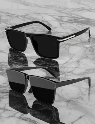 AR Cool Retro Square Sunglasses(For Men & Women, Black)