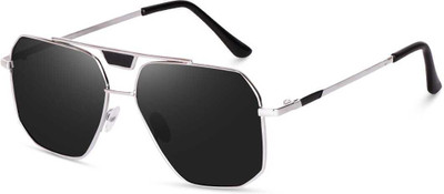 Rozti Aviator, Rectangular, Wayfarer Sunglasses(For Men, Black)