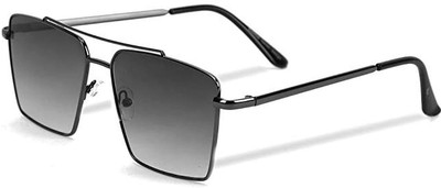 Rich Club Retro Square Sunglasses(For Men, Black)