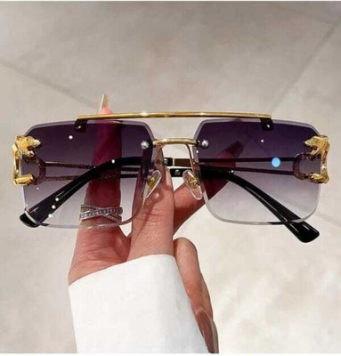 Niavaa Rectangular Sunglasses(For Men & Women, Grey)