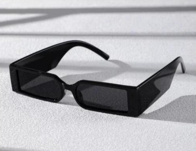 Zienz Rectangular Sunglasses(For Men & Women, Black)