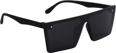 Netwiz Oval, Wayfarer, Rectangular, Aviator, Spectacle , Over-sized Sunglasses(For Men, Black)
