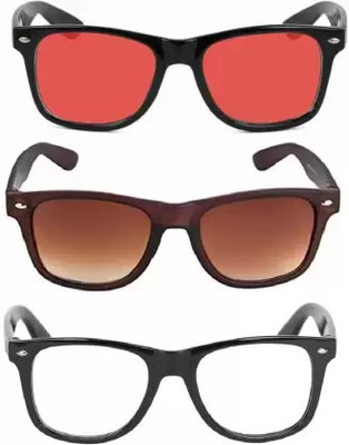 David Martin Wayfarer Sunglasses(For Men, Brown, Brown, Clear)