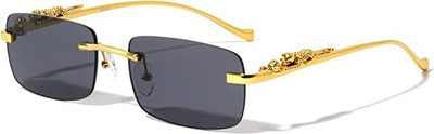 peter india Rectangular Sunglasses(For Men, Black)