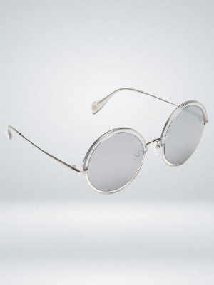 Sunnies Round Sunglasses(For Women, Grey)