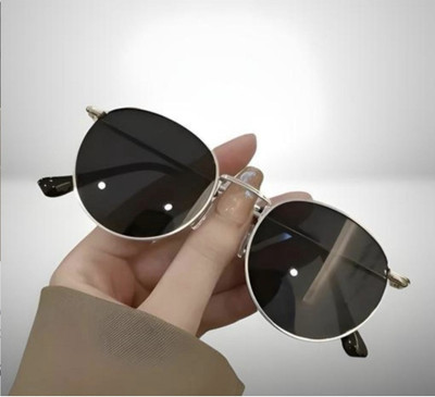 Zeemork Oval Sunglasses(For Men & Women, Black)
