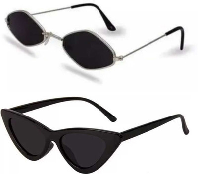 AR Cool Cat-eye Sunglasses(For Men & Women, Black)