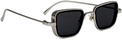 peter india Retro Square Sunglasses(For Men, Black)