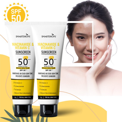 smartdrops Softening & Soothing Skin Whiting Sunscreen | For men & Women - SPF 50+++ PA++(120 g)
