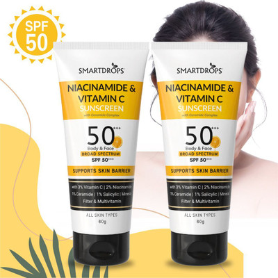smartdrops Softening & Soothing Skin Whiting Sunscreen | For men & Women - SPF 50+++ PA++(120 g)