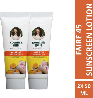 The Soumi's Can Product Sunscreen Faire 45 Sunscreen Lotion (Pack of 2)(100 ml)