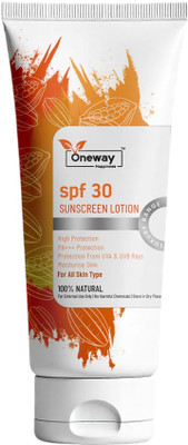 Oneway Happiness Sunscreen - SPF 300 PA+++ Sunscreen - SPF 30 PA+++ SPF 30 Sunscreen Lotion with Vitamin C & E(100 ml)