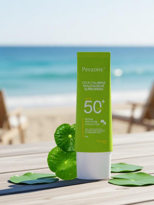 Peezons Sunscreen - SPF 50 PA++++ Haldi & Hyaluronic Acid Sunscreen | Spf 50+ | PA+++ | Protects from UVA/UVB (50 g) - SPF SPF 50 PA+++ PA+++(50 g)