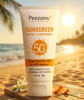 Peezons Sunscreen - SPF 50+ PA+++ Fisico SPF 50+ & PA+++ Mineral Based Sunscreen Gel - SPF SPF 50 PA+++ PA+++(50 g)
