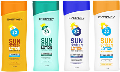 Everwey Control Skin Tanning Sunscreen Lotion - SPF 30 PA++(400 ml)