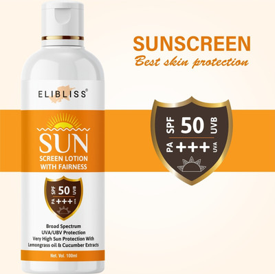 ELIBLISS Vitamin C Sunscreen Body Lotion SPF 50 with Vitamin C & Cucumber Extract - SPF 50 PA+++(100 ml)