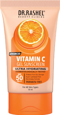 DR.RASHEL Sunscreen - SPF 50 PA++ Vitamin C Ultra Hydrating Sunscreen SPF 50 PA+++ Protects Your Skin From UV Ray(50 ml)