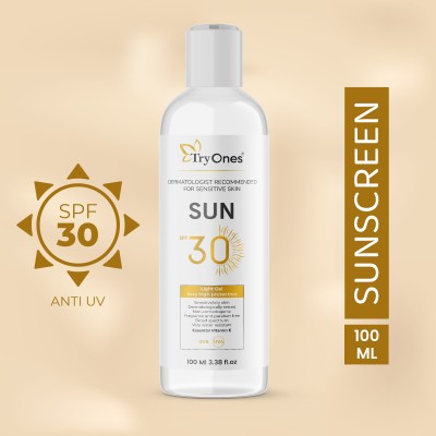 Tryones Sunscreen - SPF 30 Dermatologist Recommended Sun 30 Light Gel Very High Protection(100 ml)