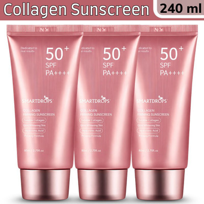 smartdrops Sunscreen - SPF 50 PA++++ Collagen Skin Lift Sunscreen SPF 50+ PA++++ Hydrating Sun Cream(240 ml)