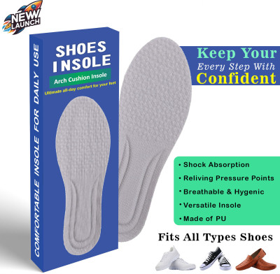 Adbee Shoes Pads Soft Insole Sole Protector PU Foam 5D Cushion For Men & Women Heel Support(Grey)