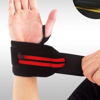 FFive Weight Lifting Wrist Support, with Thumb Loop Strap for Gym (Red/Black) Wrist Support