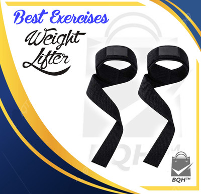 BQH Top Quality Weight Lifting Straps For Men & Women Pain Relief Hand Support Hand Support(Black)
