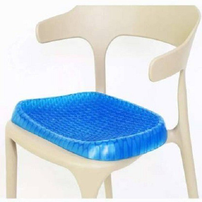Fitaza Gel Seat Cushion Non-Slip Breathable Soft Pad Back / Lumbar Support(Blue)